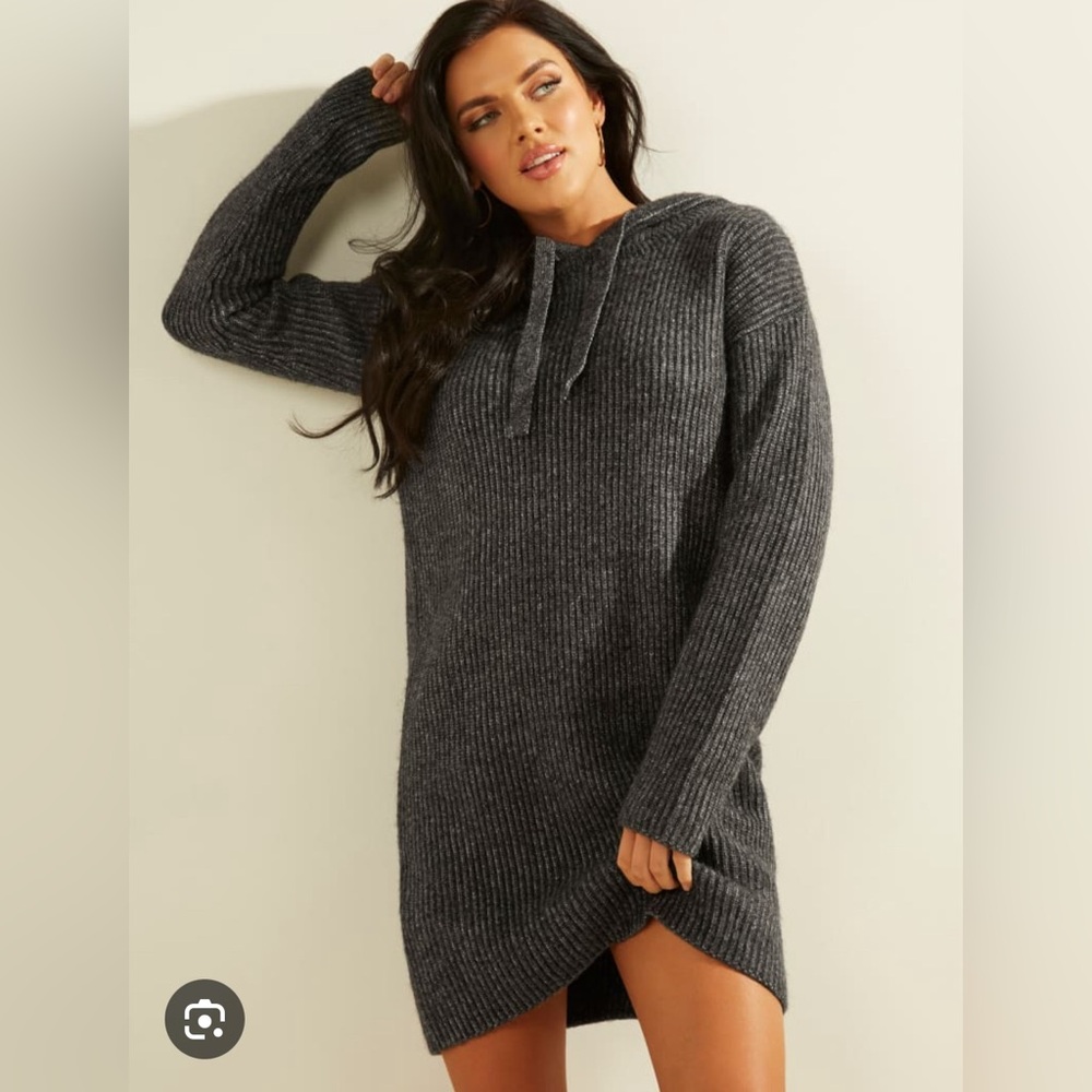 Guess Ribbed Hoodie Dress